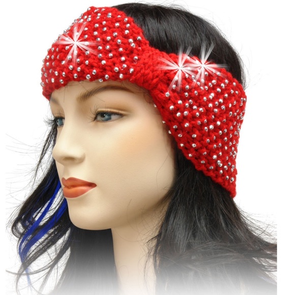 Boutique Accessories - Rhinestone Head Band in Red